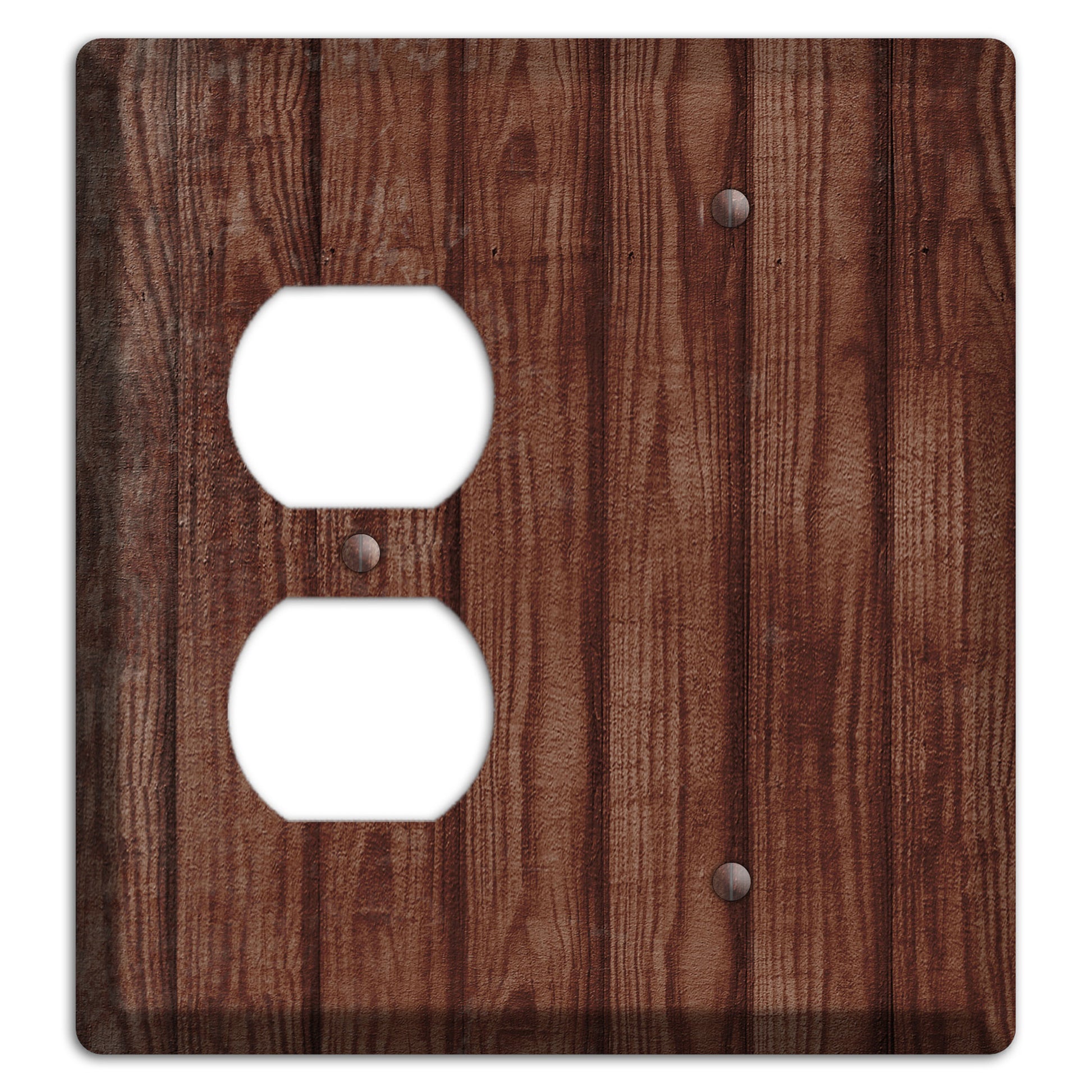 Saddle Weathered Wood Duplex / Blank Wallplate