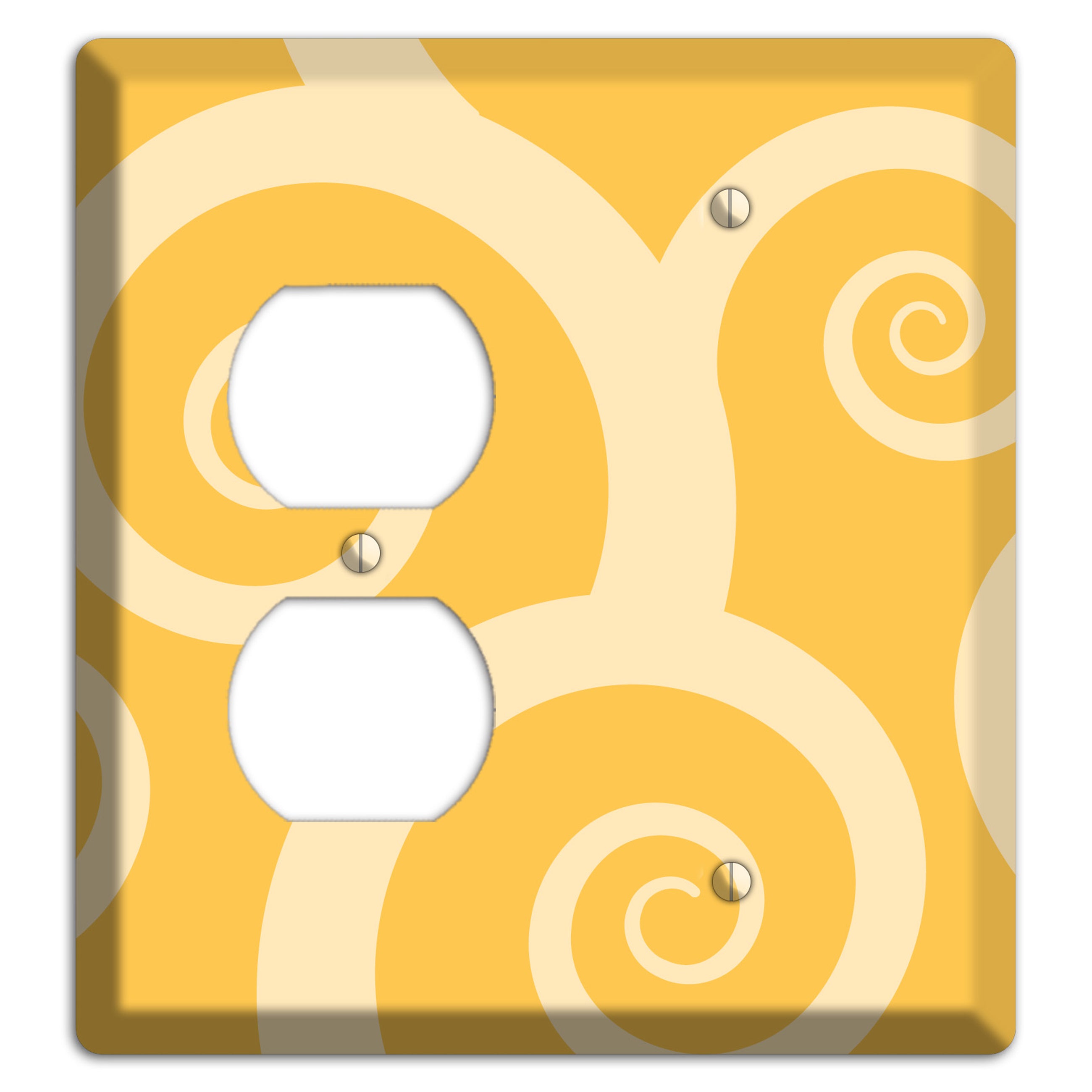 Yellow Tones Large Swirl Duplex / Blank Wallplate