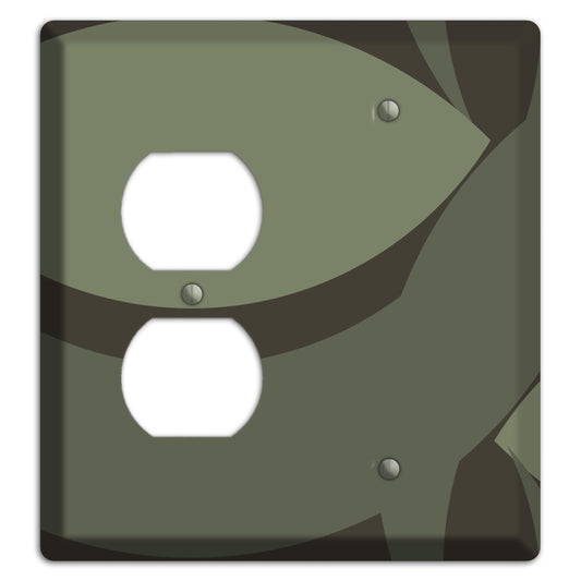 Olive Abstract Duplex / Blank Wallplate