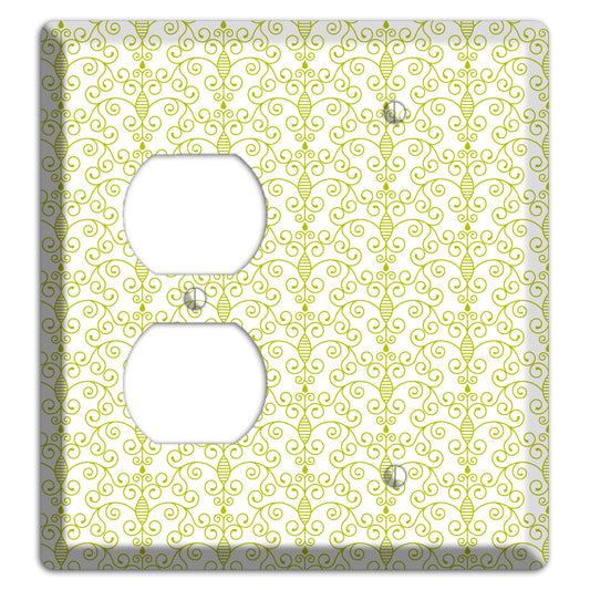 Olive Toile Half Drop Duplex / Blank Wallplate