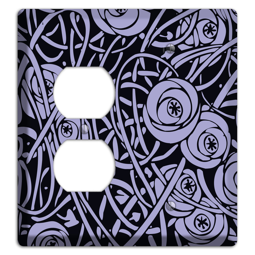 Lilac Deco Floral Duplex / Blank Wallplate