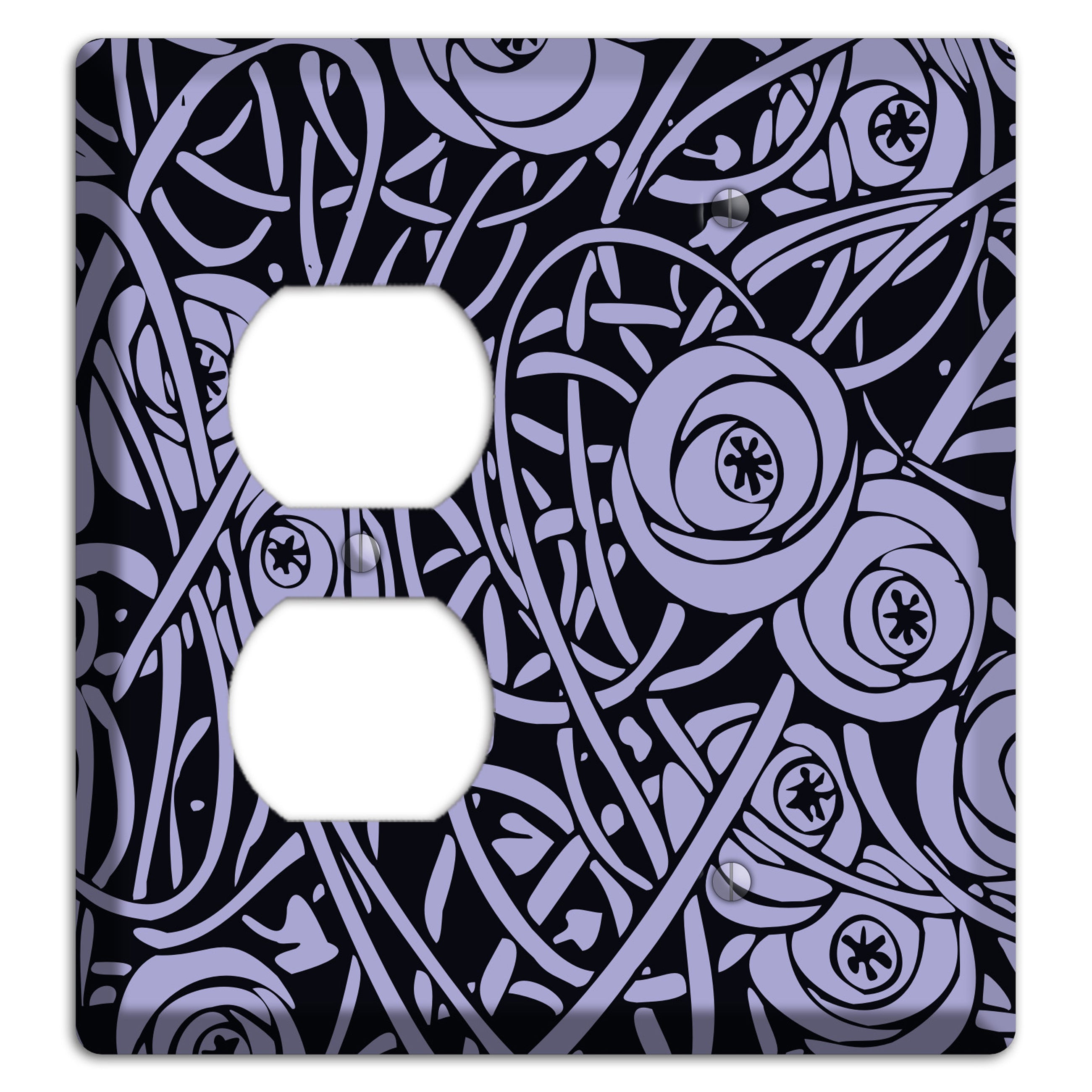 Lilac Deco Floral Duplex / Blank Wallplate