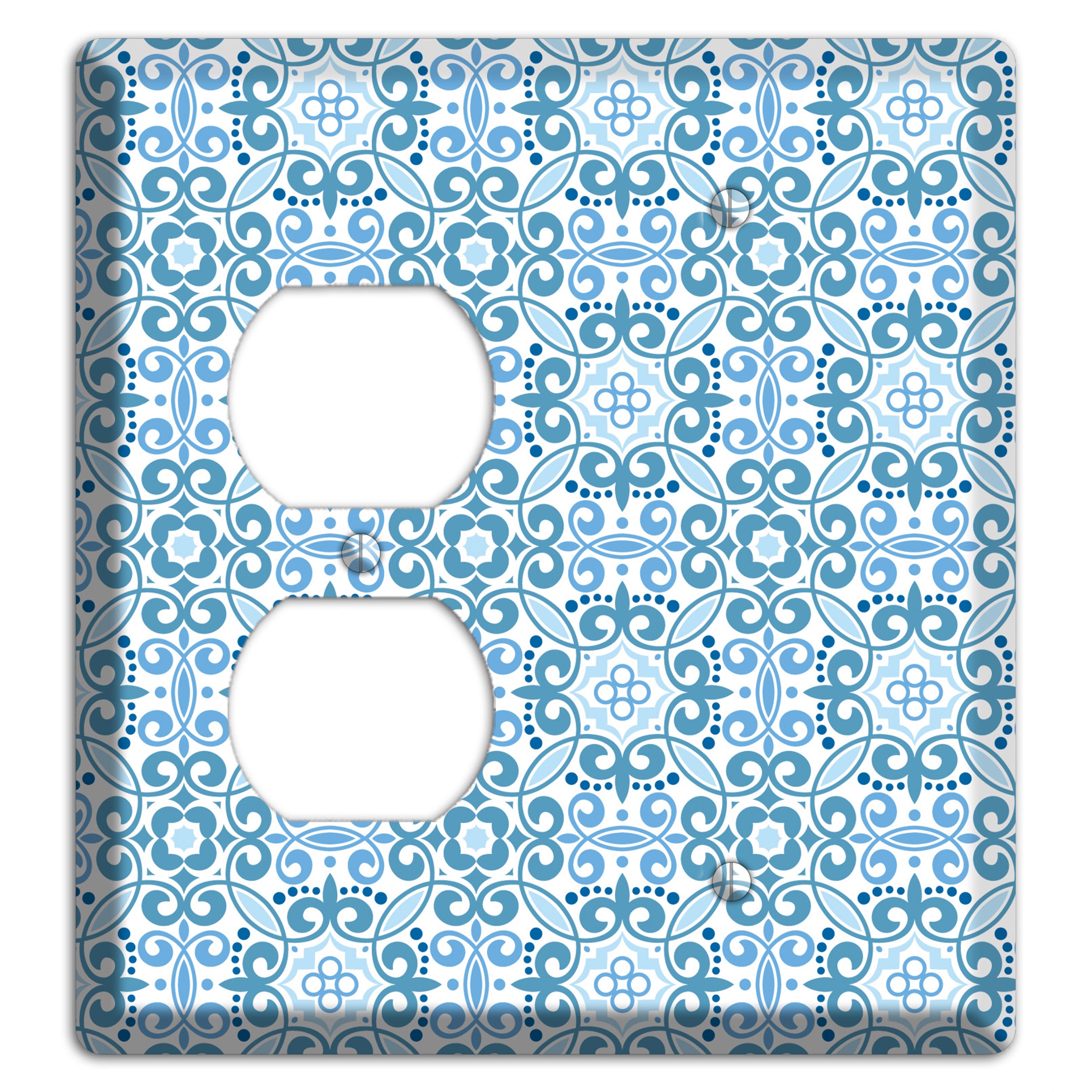 Multi Blue Foulard Duplex / Blank Wallplate