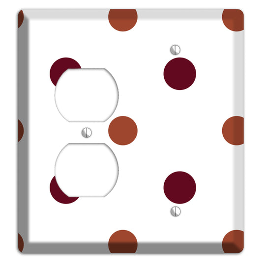 Multi Brown Medium Polka Dots Duplex / Blank Wallplate