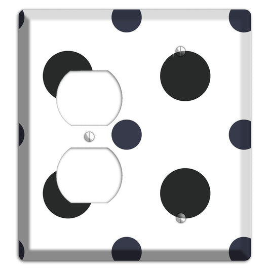 Black Multi Medium Polka Dots Duplex / Blank Wallplate