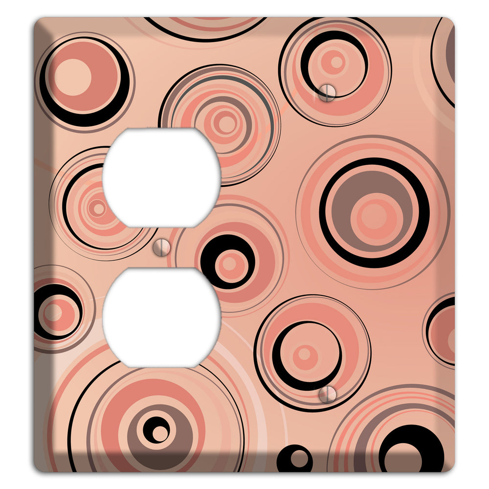 Salmon Circles Duplex / Blank Wallplate