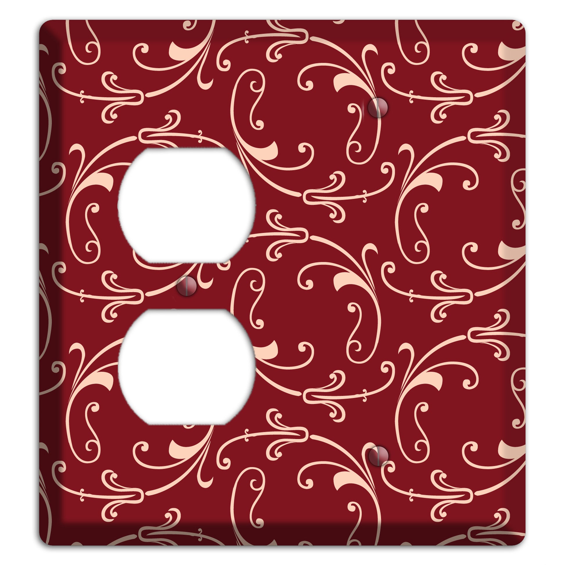 Burgundy Victorian Sprig Duplex / Blank Wallplate