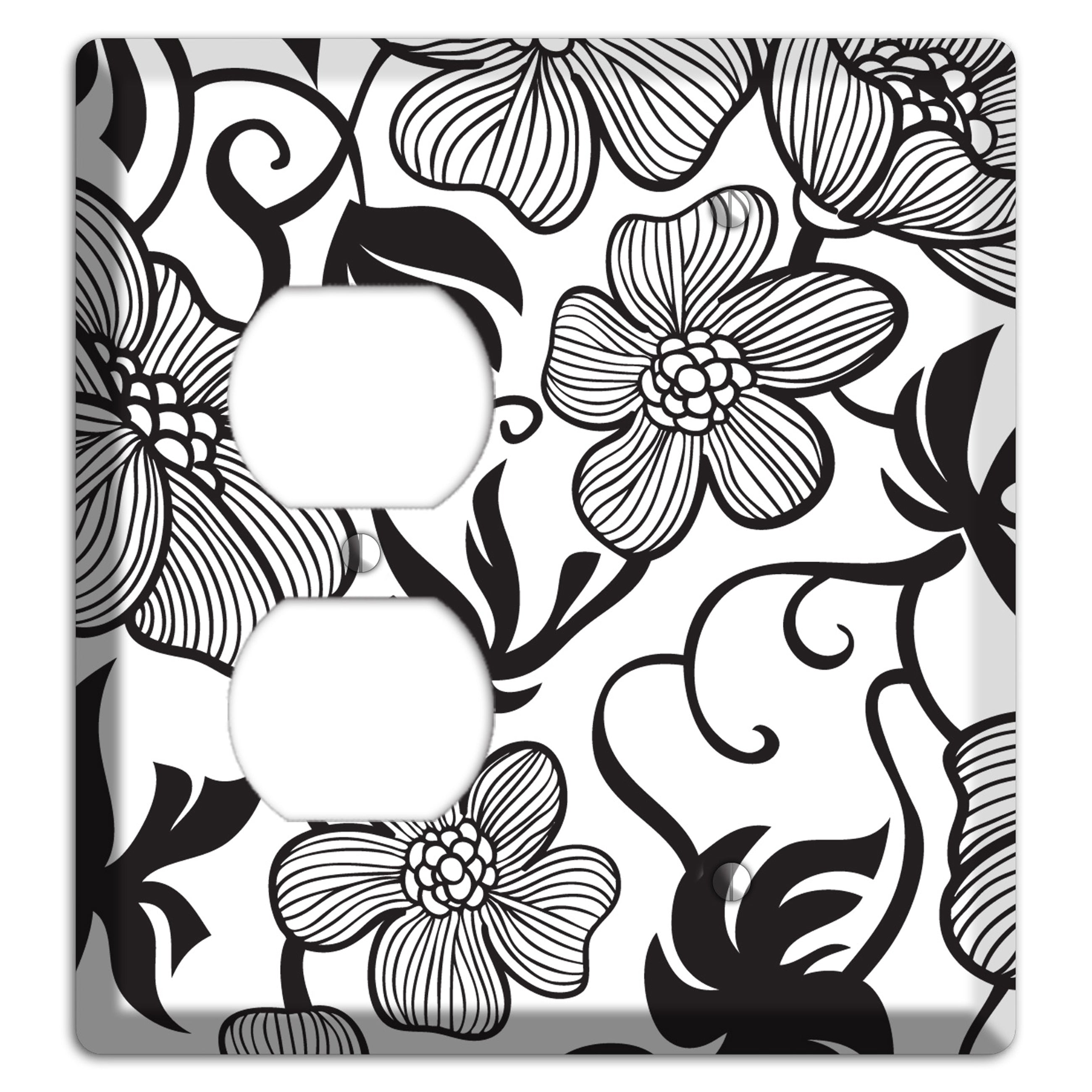 White with Black Tropical Duplex / Blank Wallplate