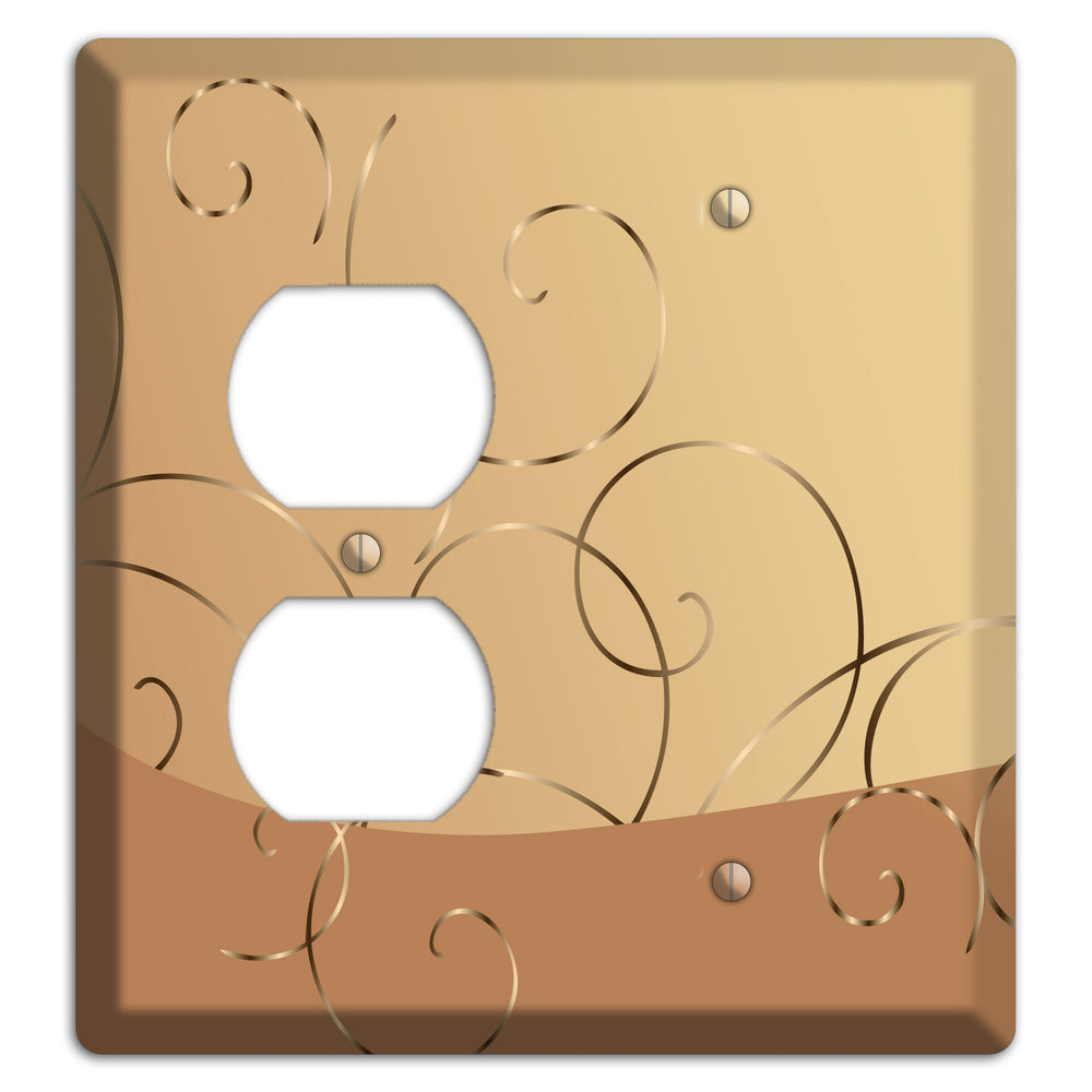 Light Brown and Beige Swirl Duplex / Blank Wallplate