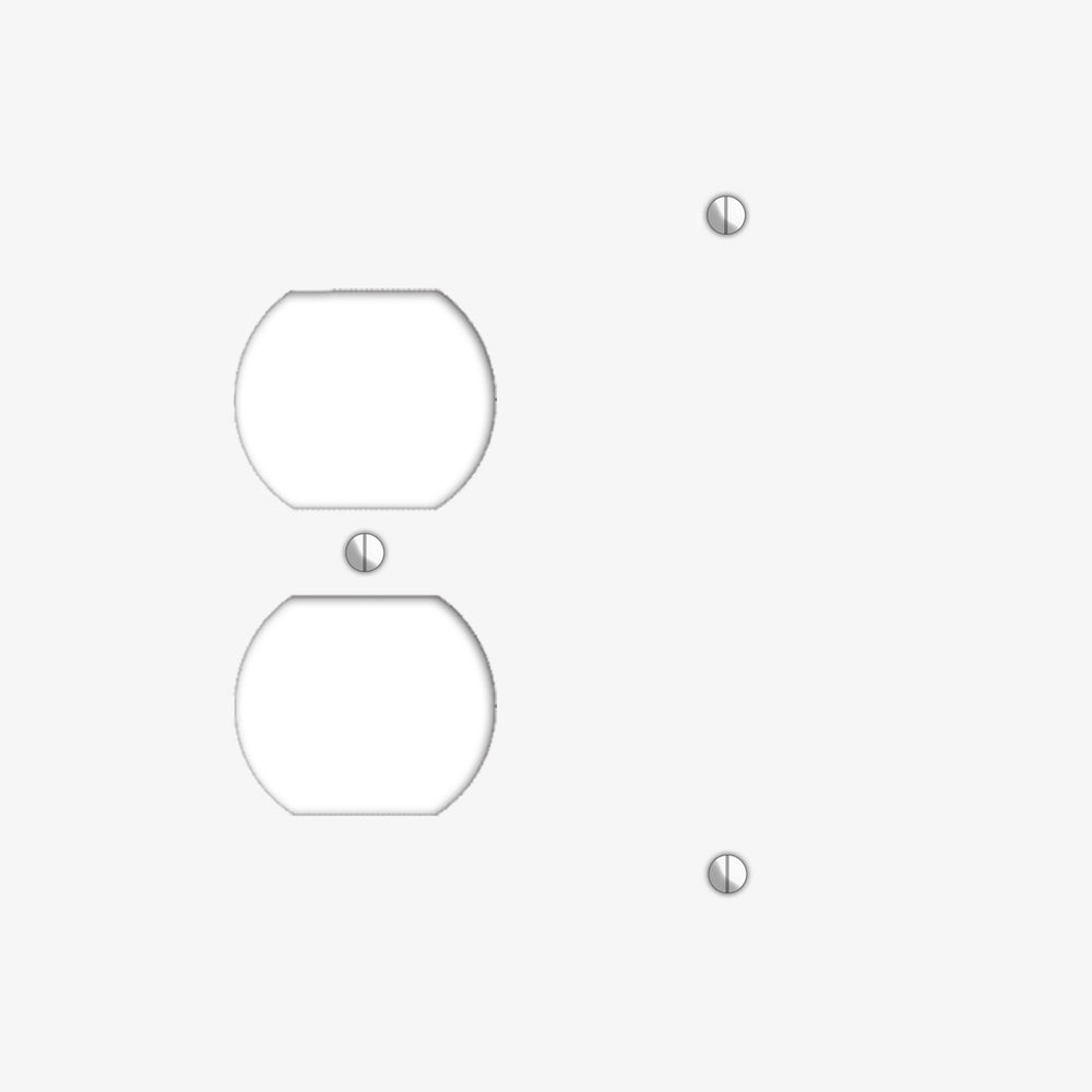 Oversized Discontinued White Metal Duplex / Blank Wallplate