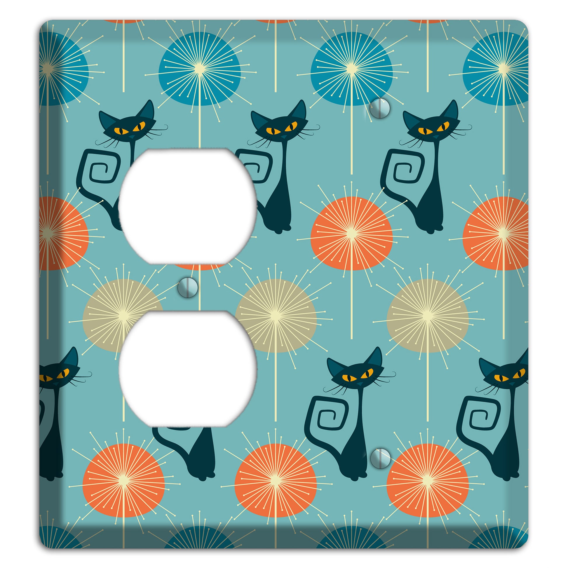 Atomic Burst Kitties Duplex / Blank Wallplate
