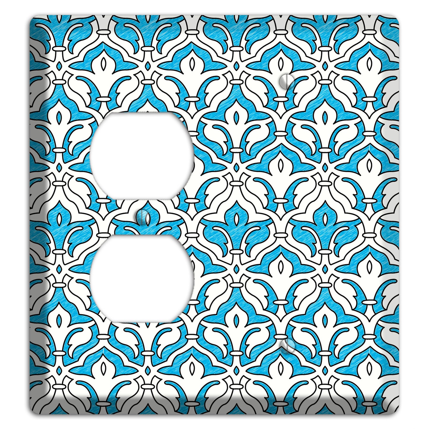 Blue Scallop Tapestry Duplex / Blank Wallplate