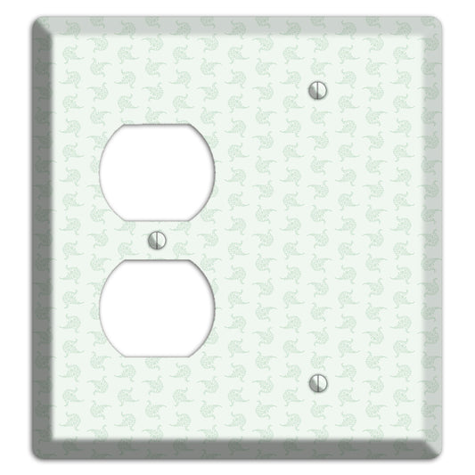 Mint Tiny Trefoil Cartouche Duplex / Blank Wallplate