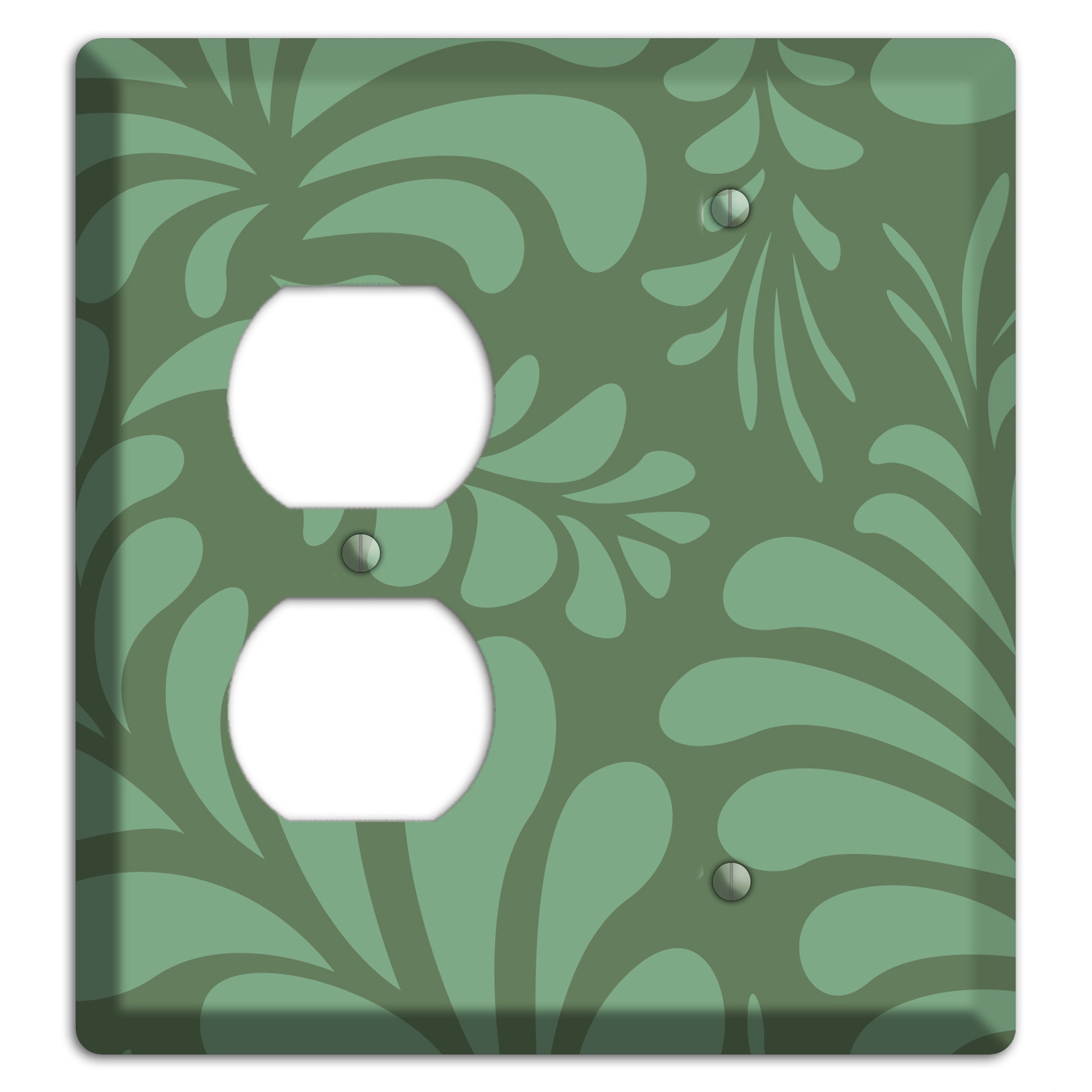 Green Herati Duplex / Blank Wallplate