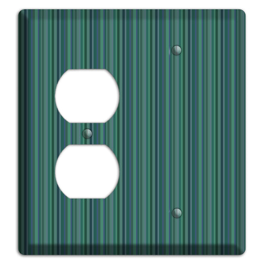 Multi Jade Vertical Stripes Duplex / Blank Wallplate