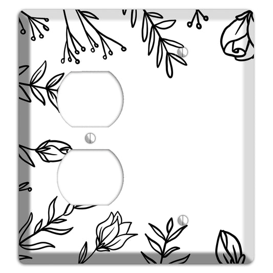 Hand-Drawn Floral 36 Duplex / Blank Wallplate