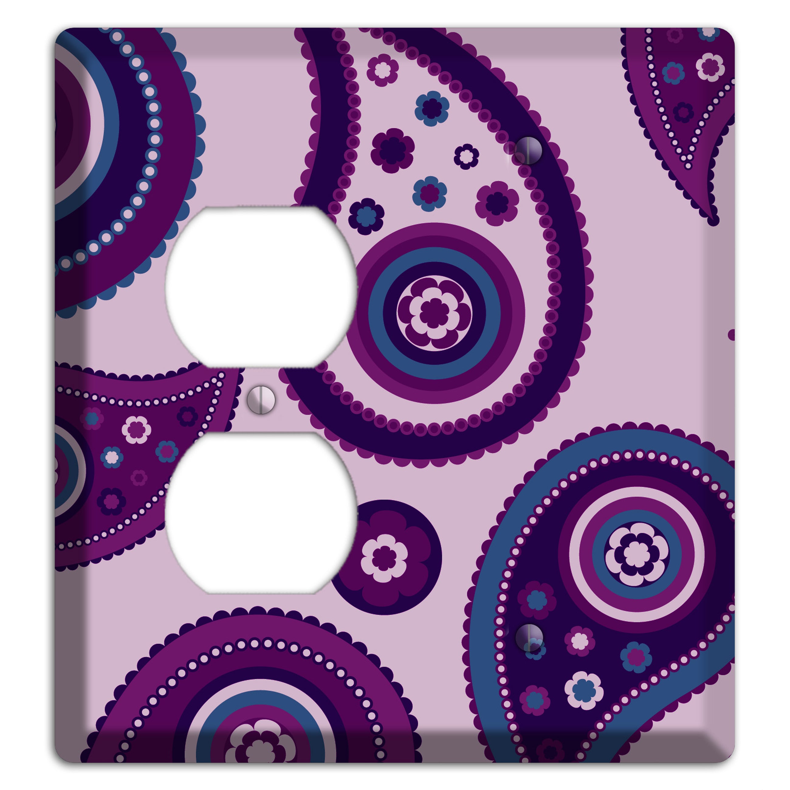 Light Purple Pailsey Duplex / Blank Wallplate
