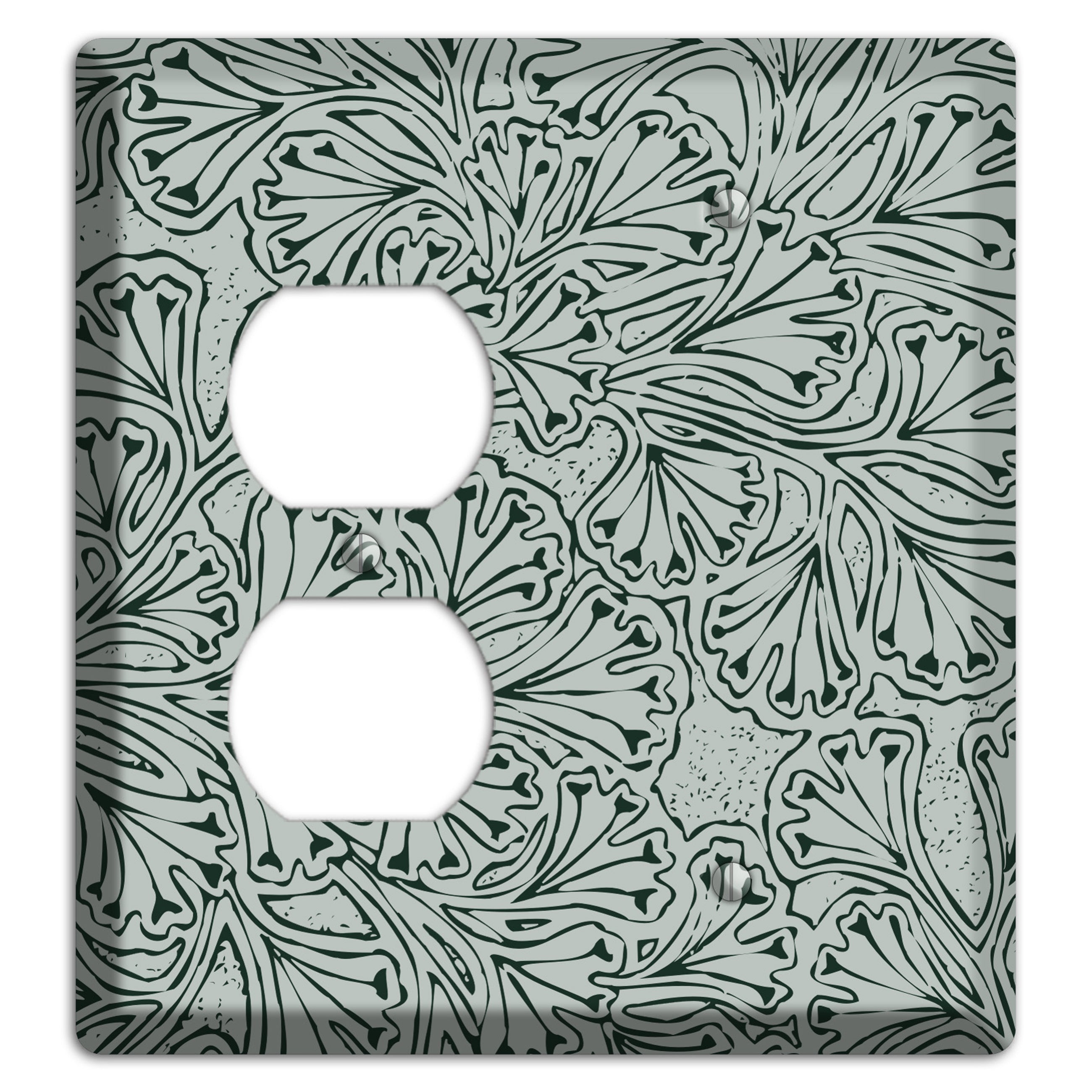 Deco Grey Interlocking Floral Duplex / Blank Wallplate