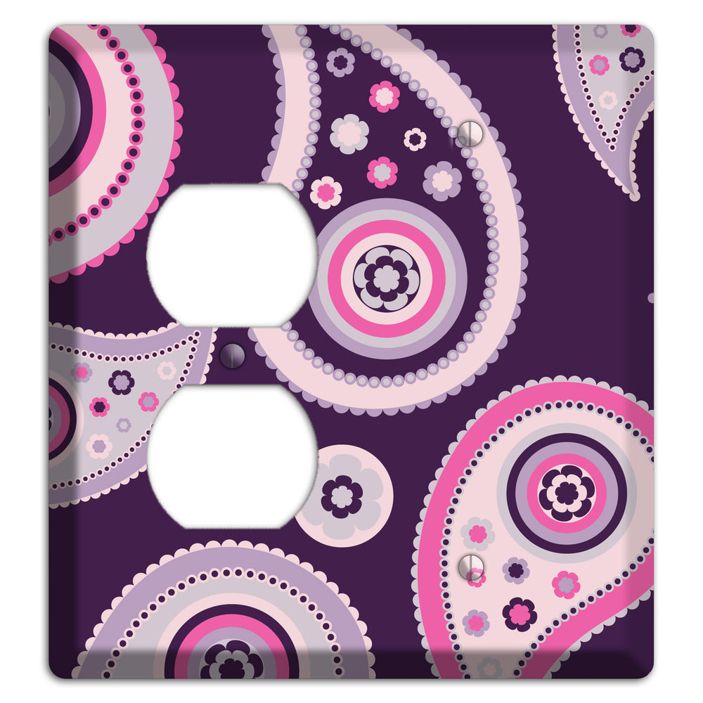 Purple Paisley Duplex / Blank Wallplate