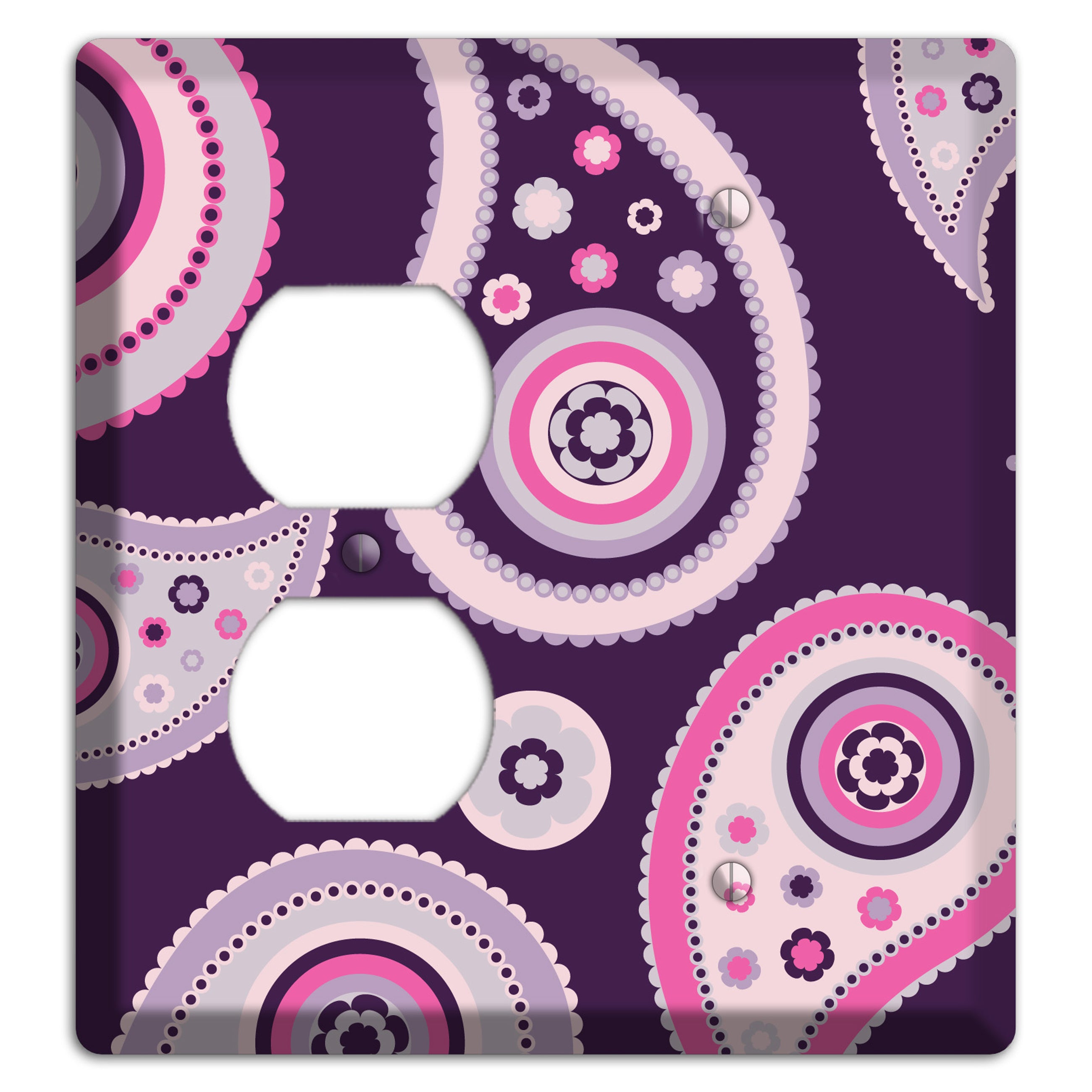 Purple Paisley Duplex / Blank Wallplate