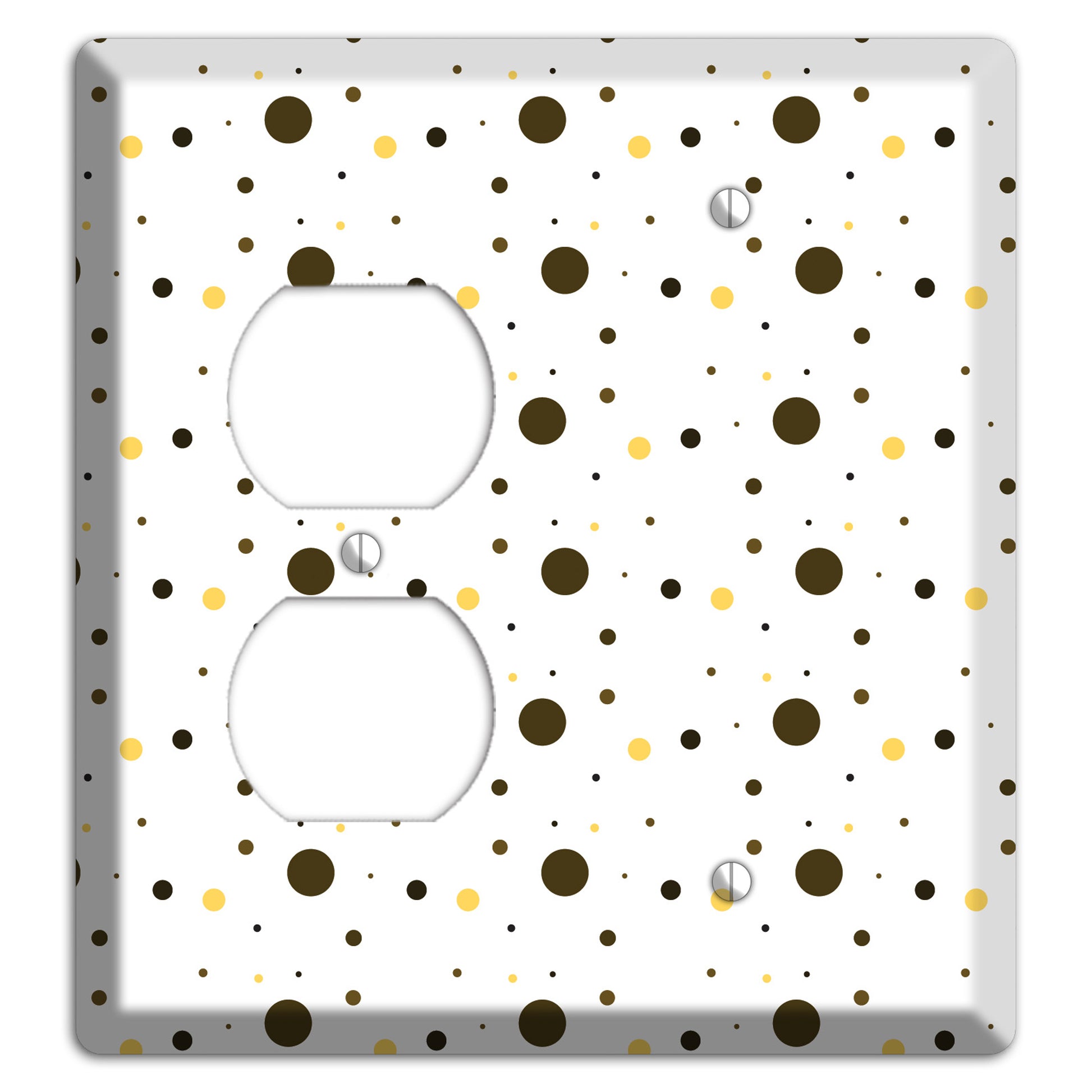 White with Black and Yellow Tiny Dots Duplex / Blank Wallplate