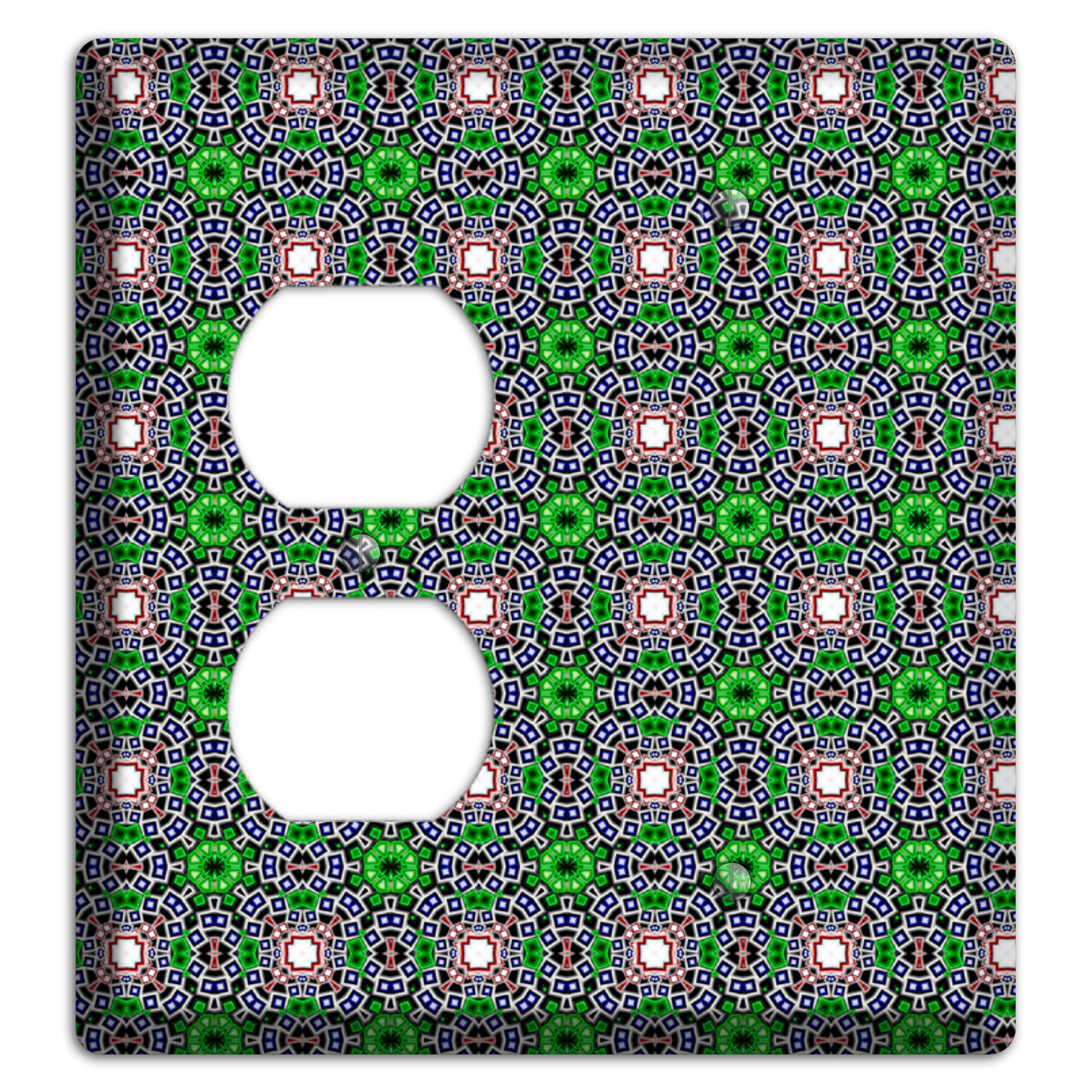 Green Foulard 4 Duplex / Blank Wallplate