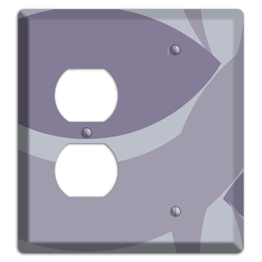 Grey and Lavender Abstract Duplex / Blank Wallplate
