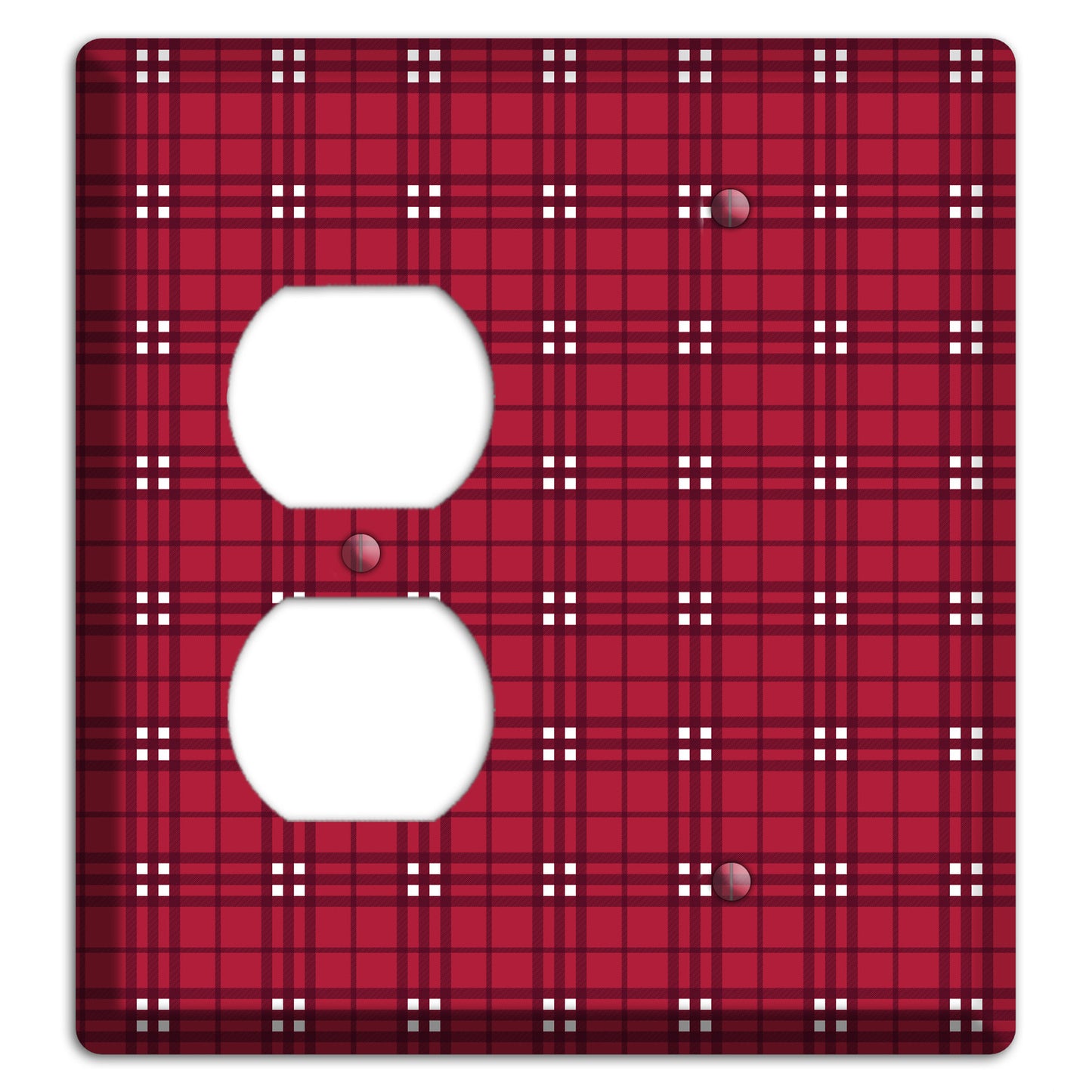 Red and White Plaid Duplex / Blank Wallplate