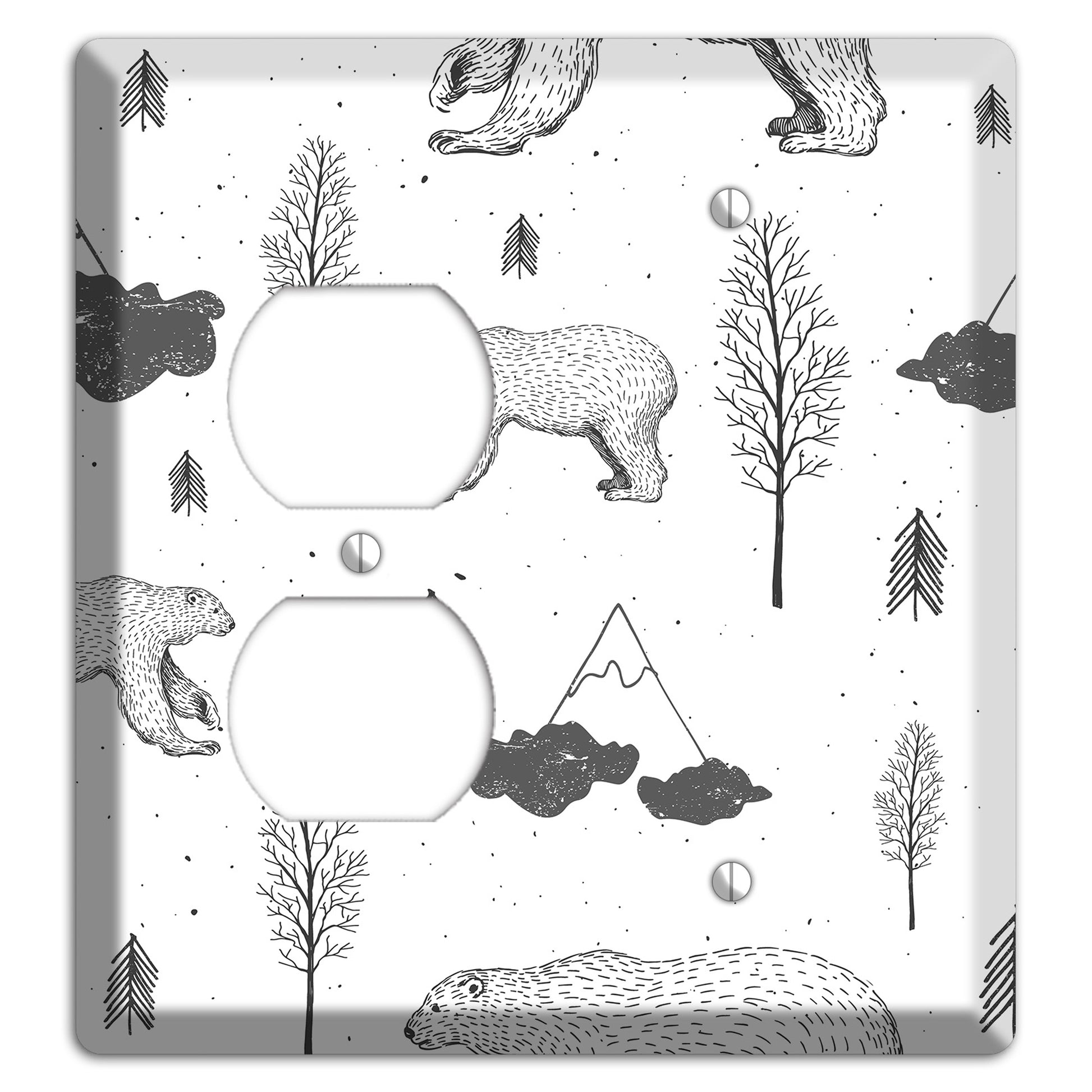 Wildlife Bear Duplex / Blank Wallplate