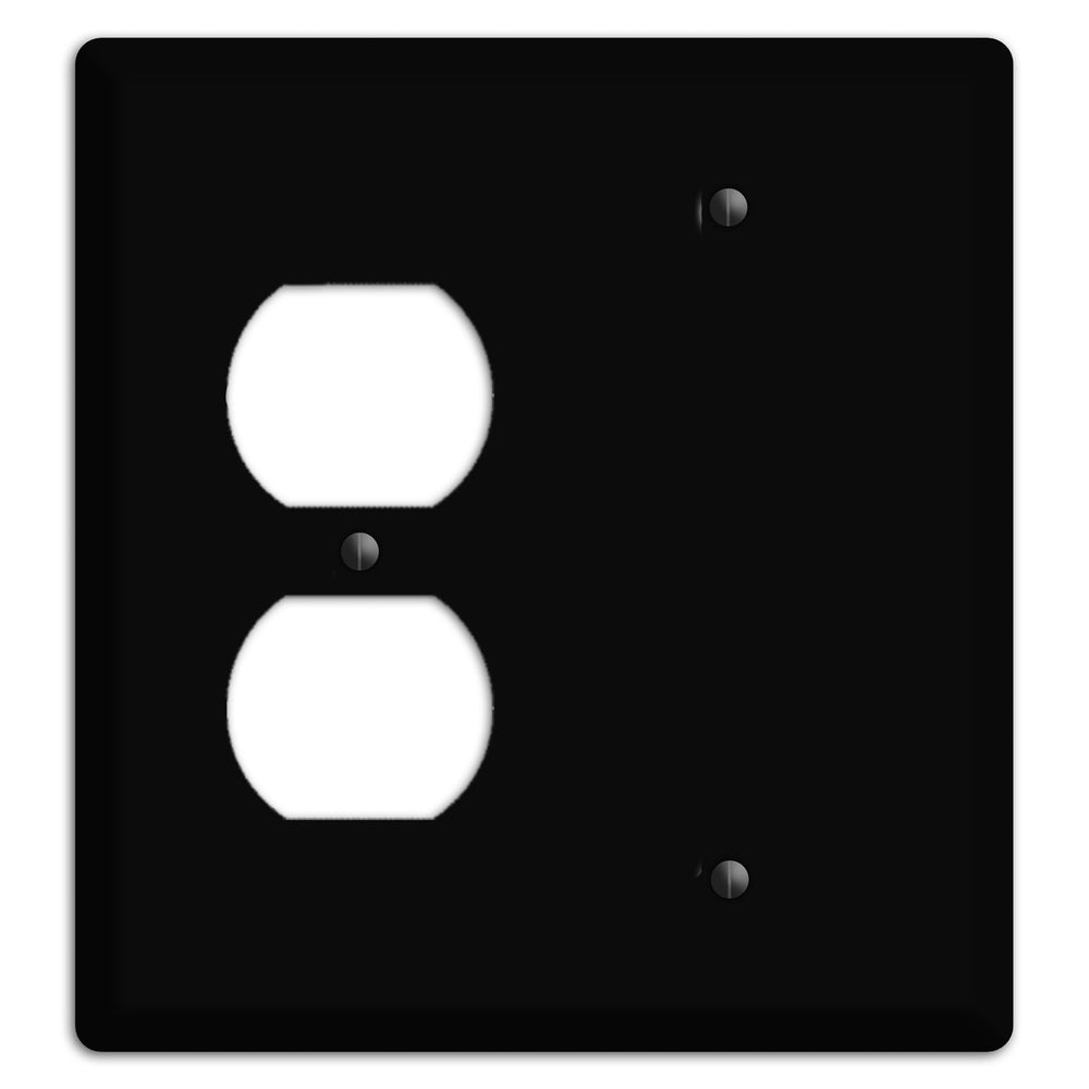 Satin Black Metal Duplex / Blank Wallplate
