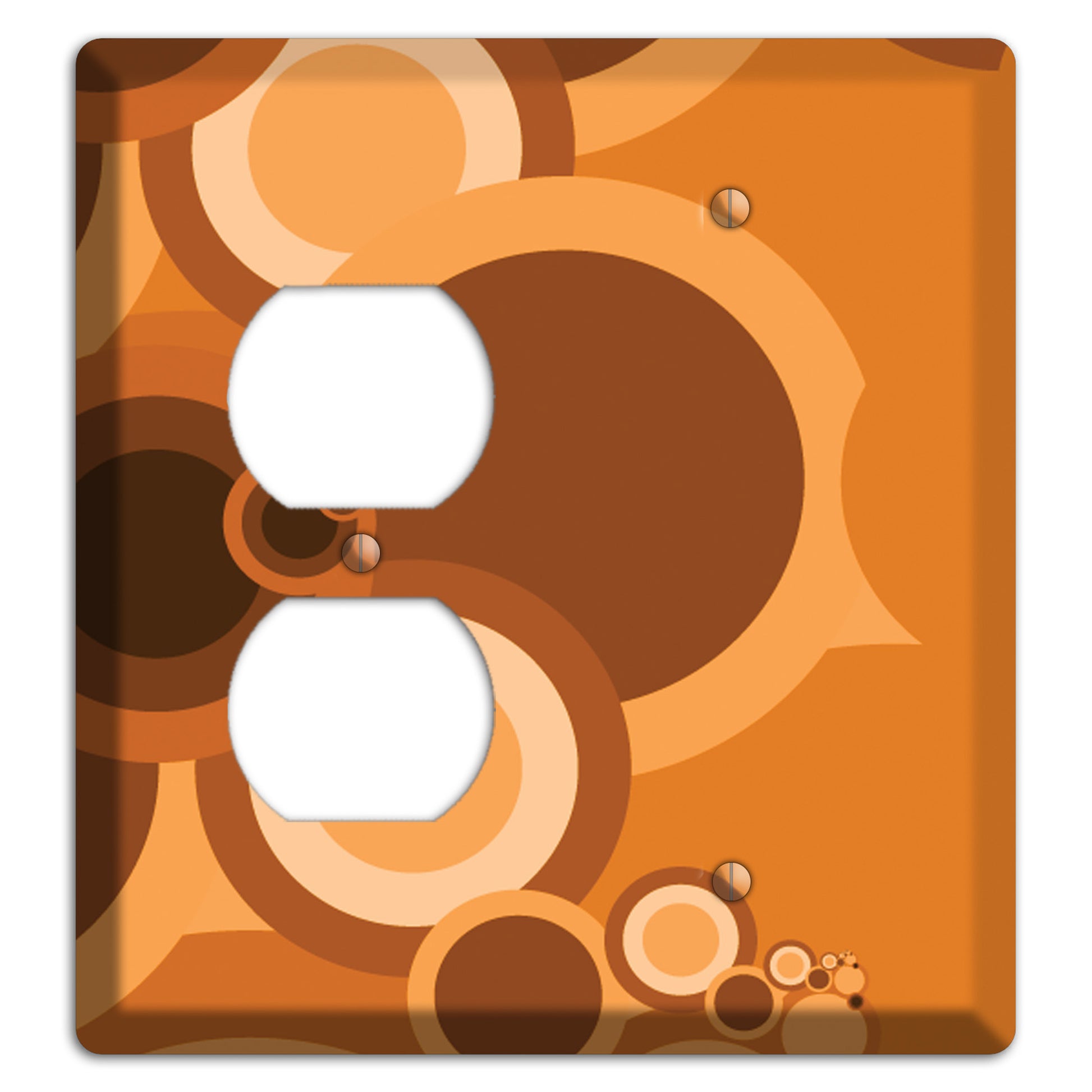 Burnt Orange Circles Duplex / Blank Wallplate