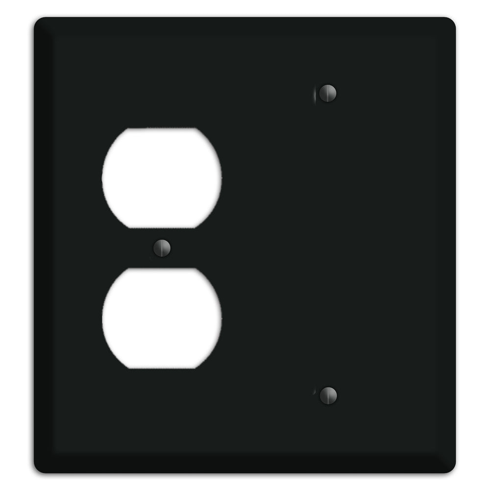 Baxter Matte Black Metal Duplex / Blank Wallplate