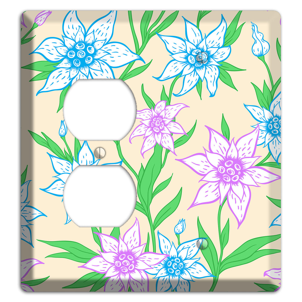 Hand Drawn Flowers Style A Duplex / Blank Wallplate