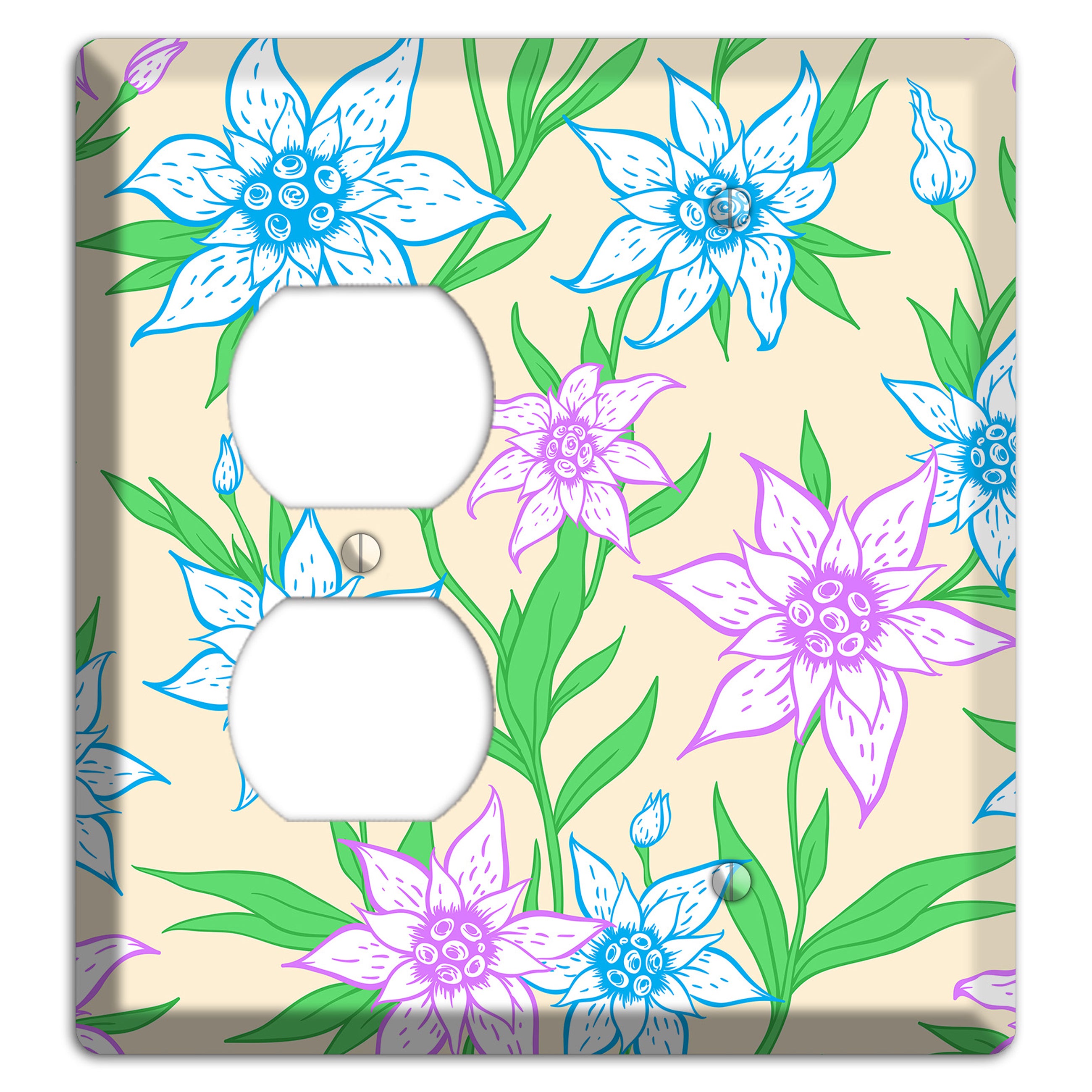 Hand Drawn Flowers Style A Duplex / Blank Wallplate
