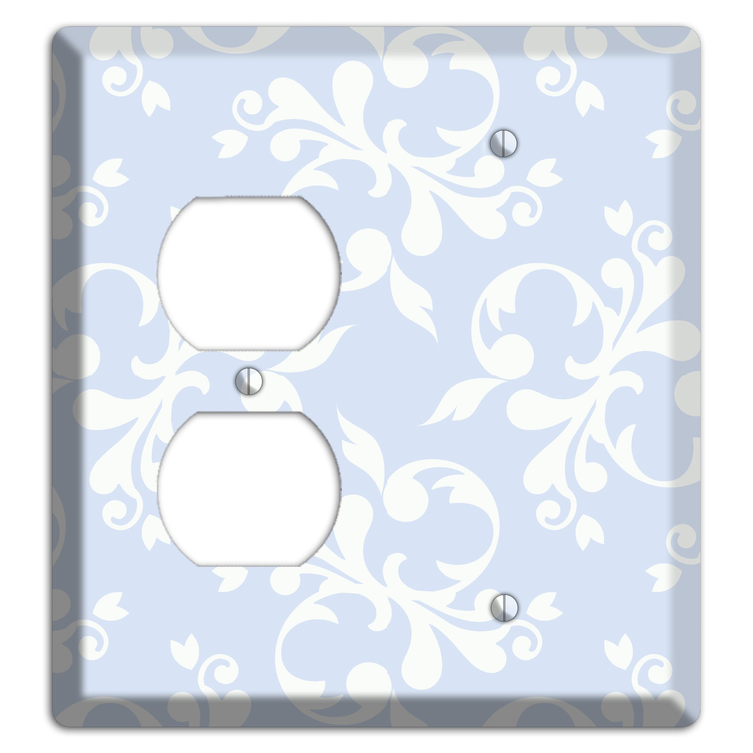 Light Blue Victorian Toile Duplex / Blank Wallplate