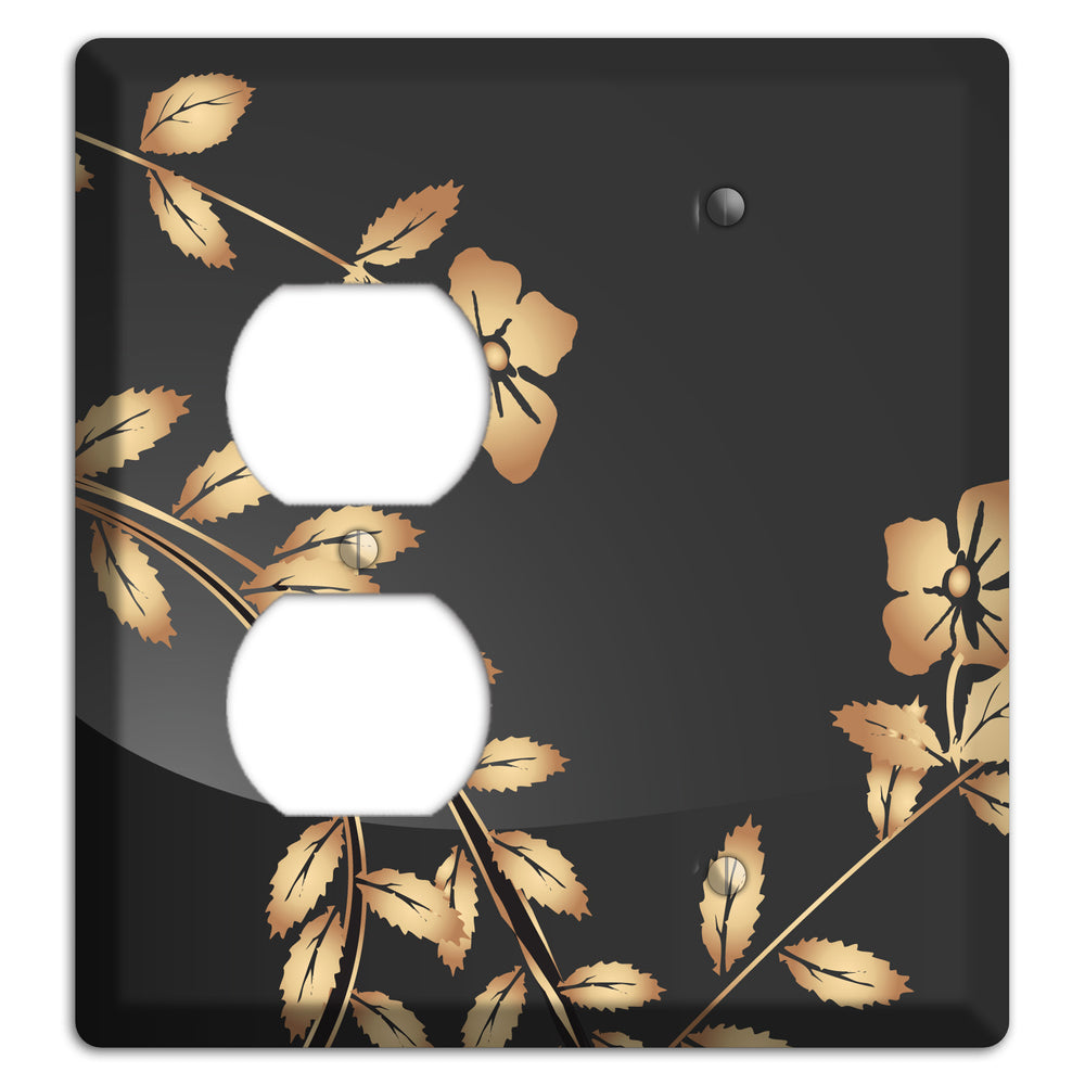 Black Sprig Duplex / Blank Wallplate