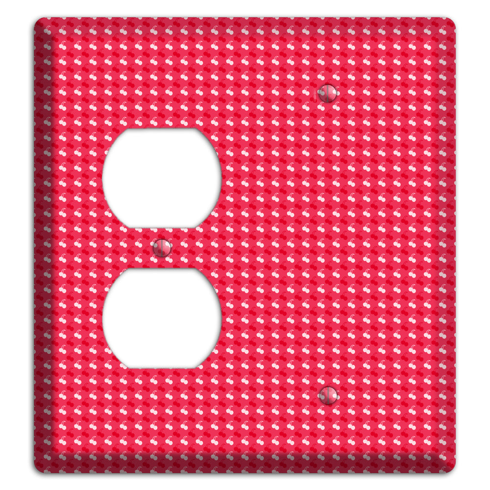 Red with White Motif Duplex / Blank Wallplate