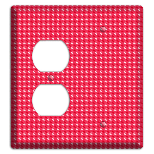 Red with White Motif Duplex / Blank Wallplate