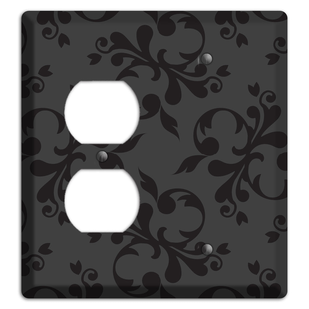 Grey Victorian Toile Duplex / Blank Wallplate