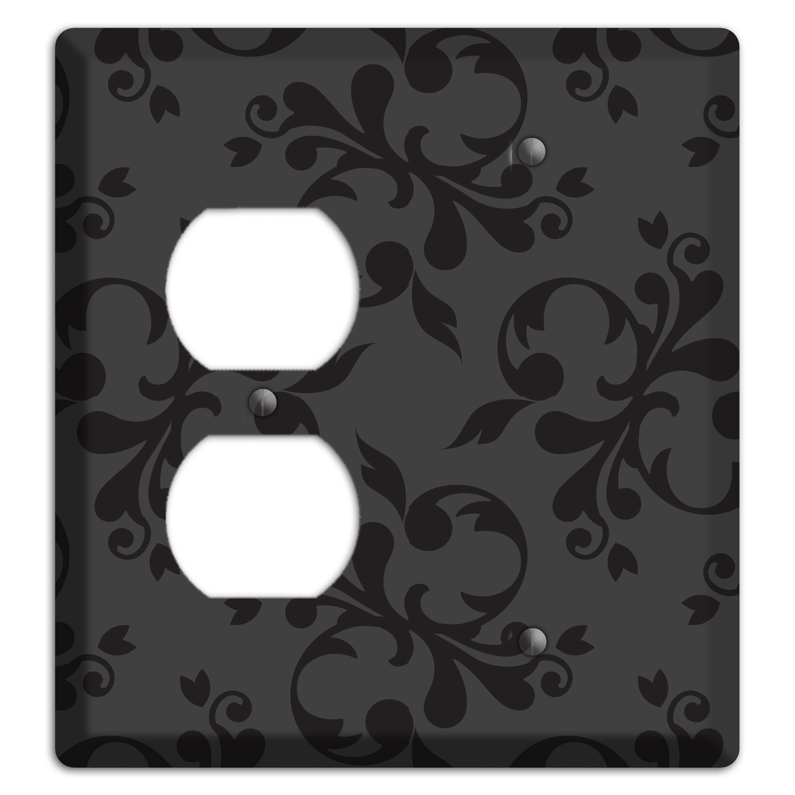 Grey Victorian Toile Duplex / Blank Wallplate