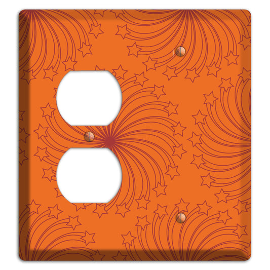 Multi Orange Star Swirl Duplex / Blank Wallplate