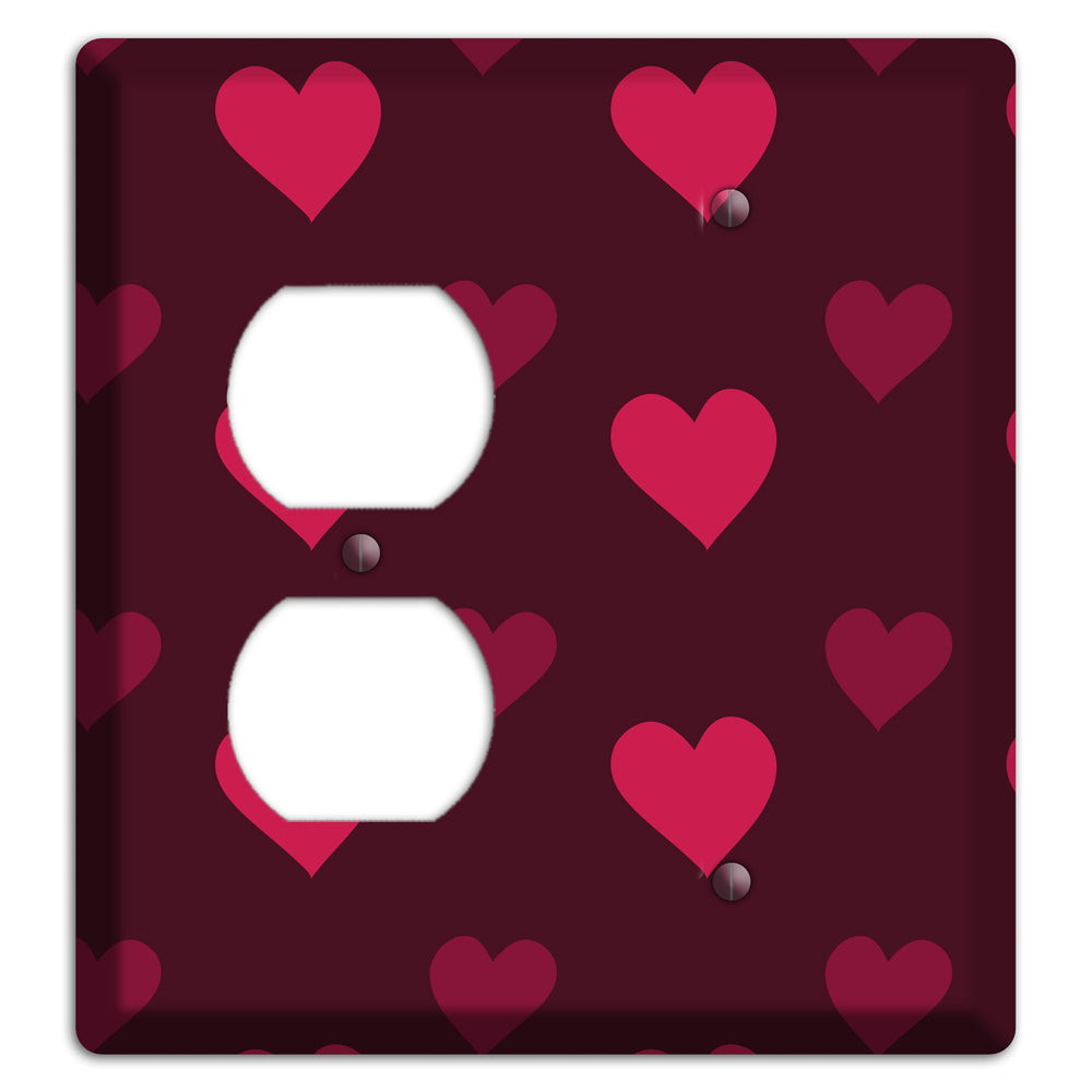 Tiled Large Hearts Duplex / Blank Wallplate