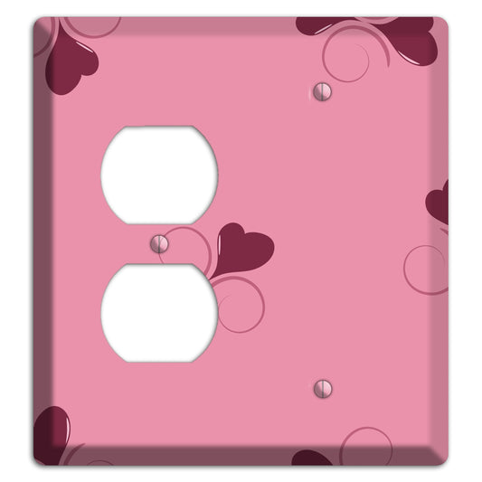 Pink with Hearts Duplex / Blank Wallplate