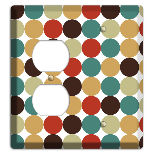 Brown Jade Beige Maroon Tiled Dots Duplex / Blank Wallplate