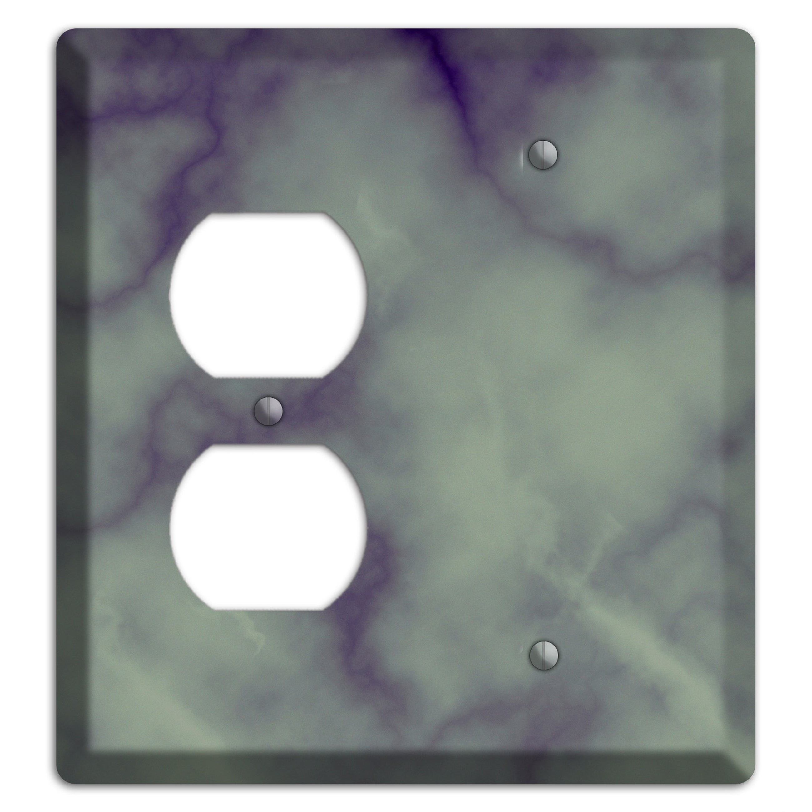 Mid Gray Marble Duplex / Blank Wallplate