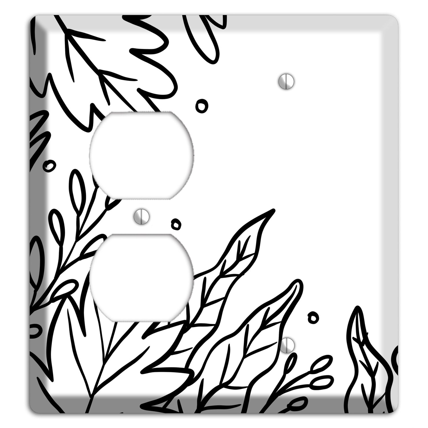 Hand-Drawn Floral 12 Duplex / Blank Wallplate