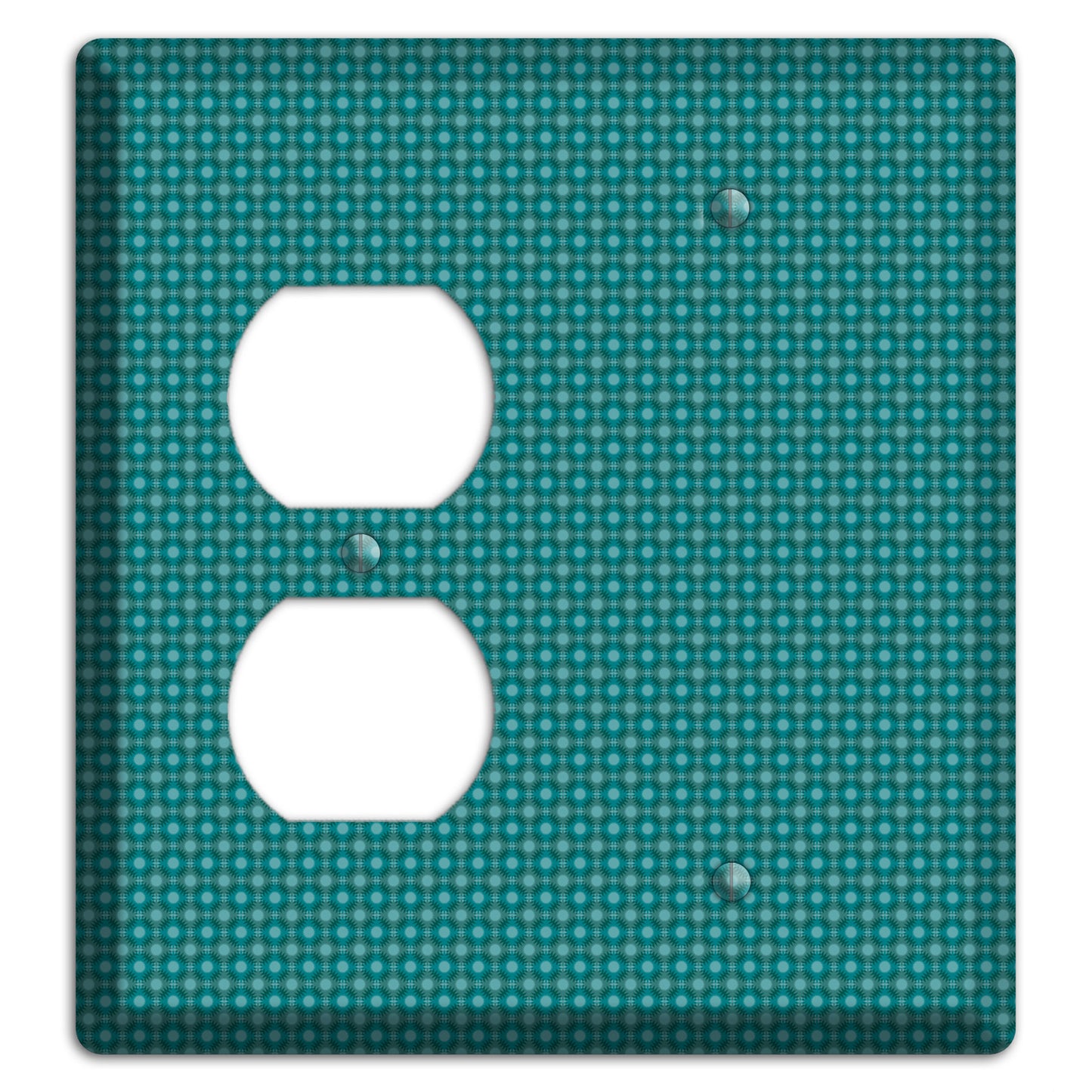 Multi Turquoise Checkered Concentric Circles Duplex / Blank Wallplate