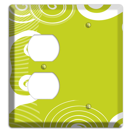 Abstract Green Duplex / Blank Wallplate