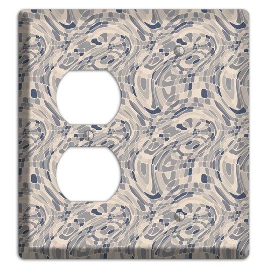 Blue and Beige Abstract 2 Duplex / Blank Wallplate