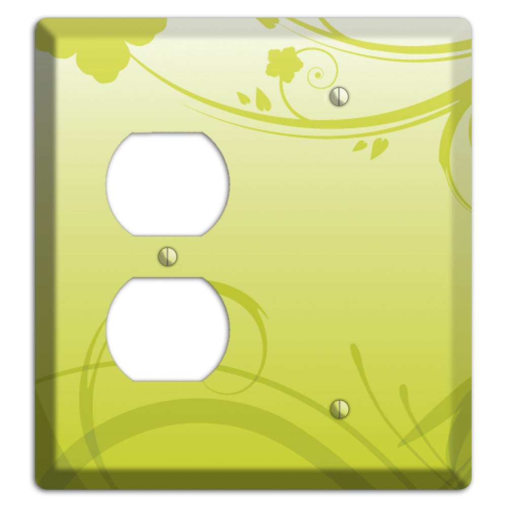 Green Swirls Duplex / Blank Wallplate
